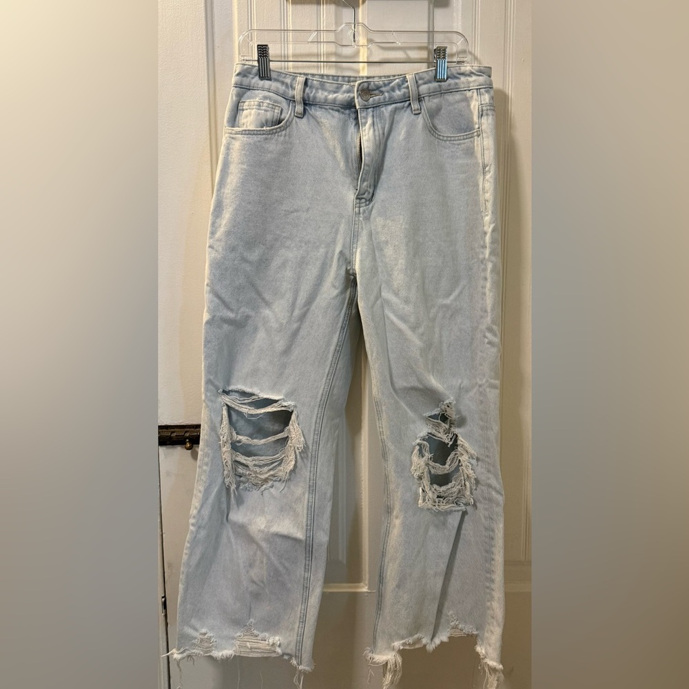 Distressed Light Blue Jeans